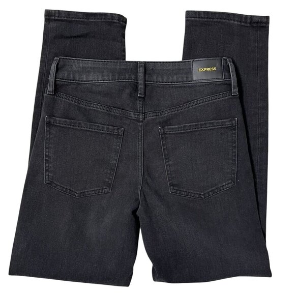 Express Boyfriend Mid Rise Distressed Black Jeans Size 0 NWT $88 - Picture 6 of 10